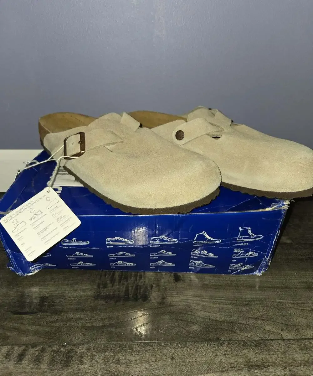 New Birkenstock Boston taupe size 43 soft footbed
